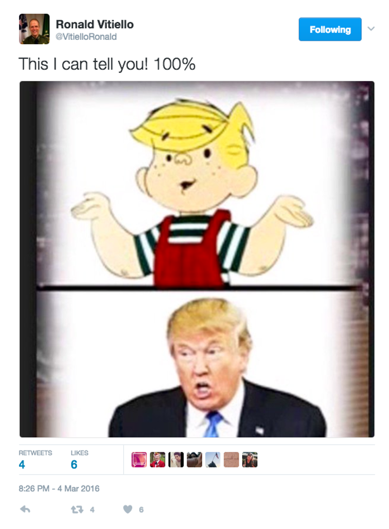 Screenshot of a tweet by Ronald Vietiello, the Trump regime’s new head of US Border Patrol (Twitter)